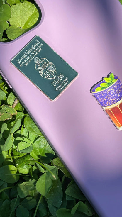 Passeport Tunisien vert en métal ZINA