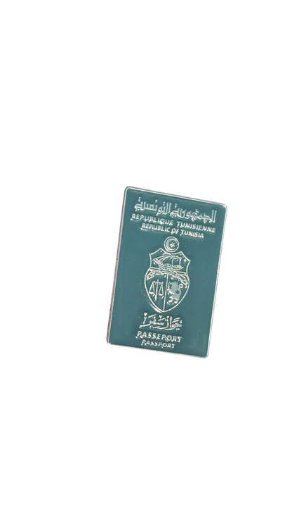Passeport Tunisien vert en métal ZINA