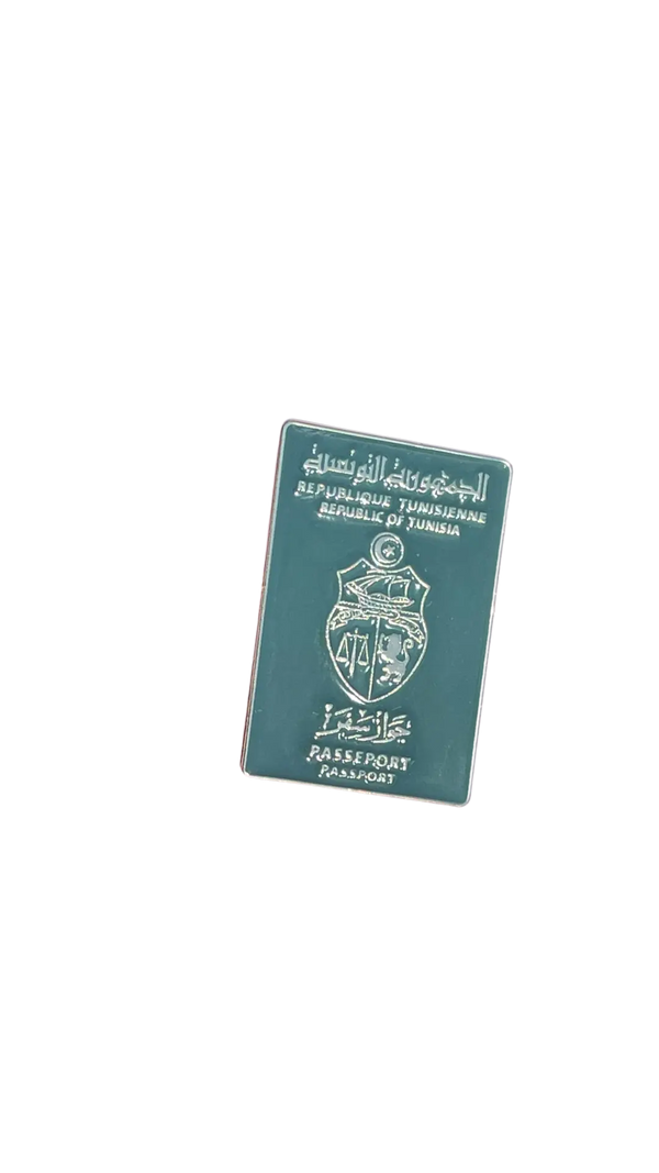 Passeport Tunisien vert en métal ZINA